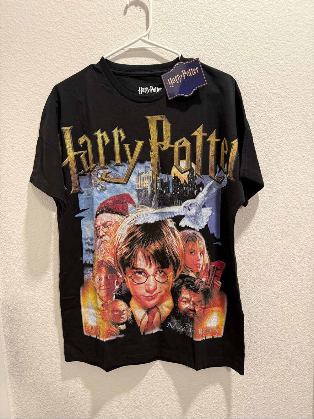 Warner Bros. Harry Potter Black Graphic Tee with Gold Logo